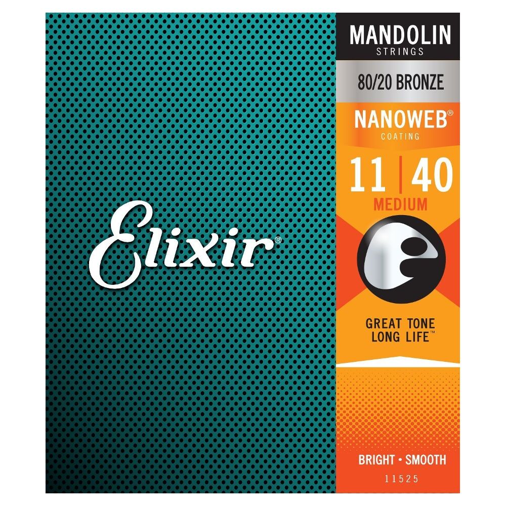 Elixir 11525 Bronze With Nanoweb Coating 80/20 Mandolin Teli (11-40)