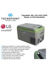 Tecnopoint TC21-02 Taşınabilir Araç Buzdolabı 40 Litre 12V/24V/220V Uyumlu