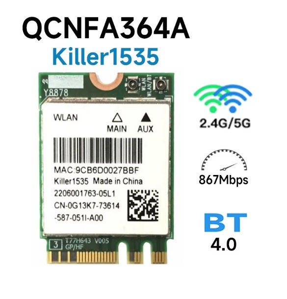 Msı 7RF Orijinal Wİreless Kart Qualcomm QCNFA364A Killer1535