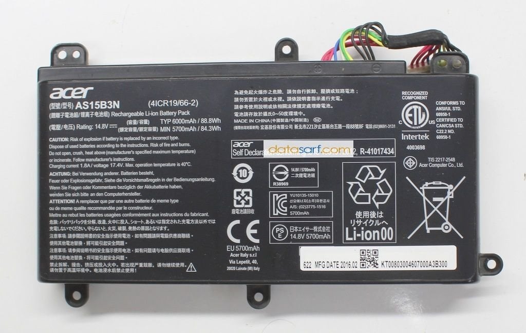 Acer Predator 15 G9-591 Orijinal Batarya Pil AS15B3N