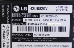 Lg 42UB820V POwer Besleme Kartı EAX65727601 1.7