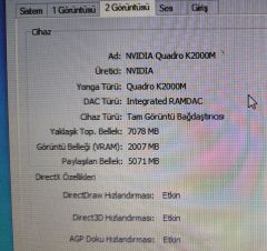 Dell Precision M4600 P13F  Orijinal  Ekran Kartı NVIDIA Quadro K2000M