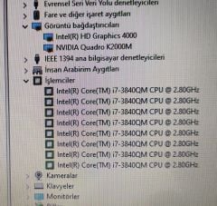 HP EliteBook 8560P Ekran Kartı Nvidia Quadro K2000M 2GB