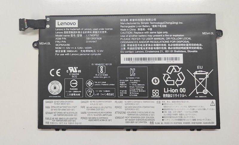 Lenovo Thinkpad E495 Orijinal Batarya Pil L17M3P52