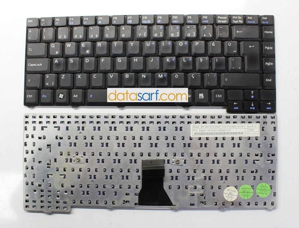 Asus   F3 F3E F3S F3JC F3JP Z53J F3SA F3SV F3SR F3SE F3SC F2 Orijinal Klavye MP-06916TQ-5282