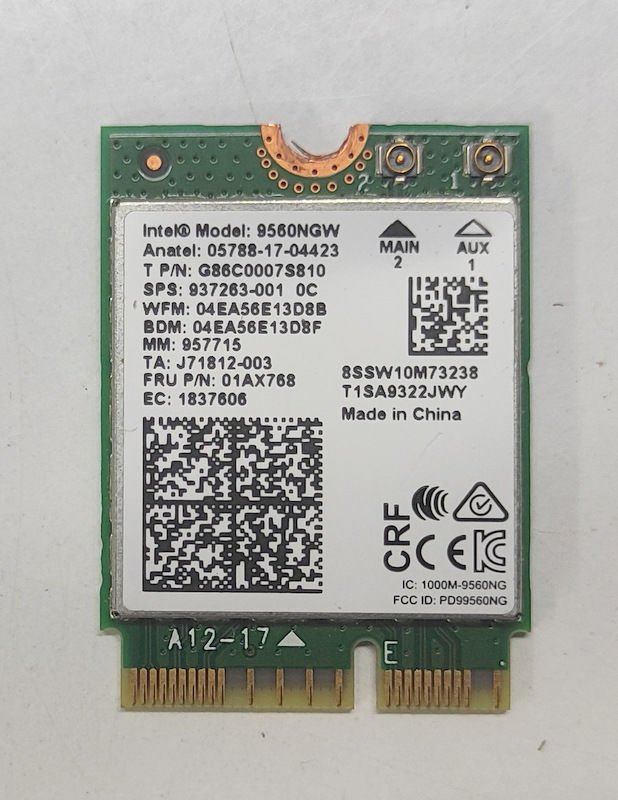 Monster Abra A5 V15.1 2 3 4 5 6 7 8 Orijinal Wireless Kart Intel Dual Band Wireless-AC 9560NGW 937263-001 01AX768