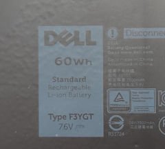 Dell Latitude 7390  7280 E7280 7290 7480 P28S P28S002 Orijinal Batarya Pil F3YGT