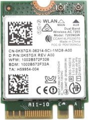 Dell Latitude E5550 5550 P37f E7440 Wireless Kart K57GX 0K57GX CN-0K57GX İntel 7265NGW