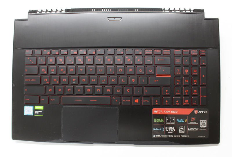 MSI MS-17F4 Orijinal Üst Kasa Klavye NSK-FB1BN 9Z.NCXBN.10T