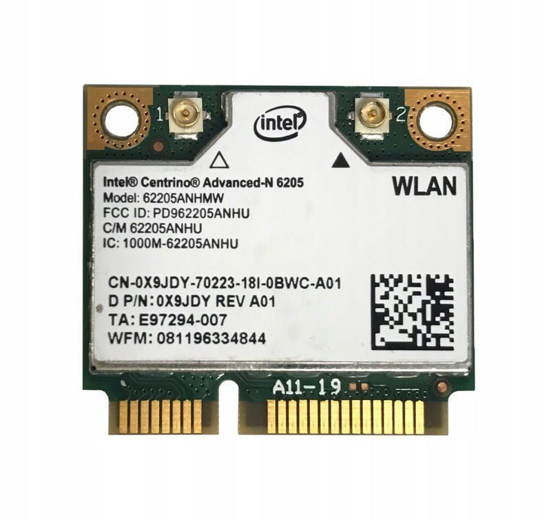 Dell Latitude E6530 P19F Orijinal Wireless Kart 0X9JDY İntel Centrino Advanced-N 6205 5G Uyumlu