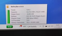 Dynabook Satellıte C50-H-11F Orijinal Batarya Pil 4588105-2S %95 Sağlık