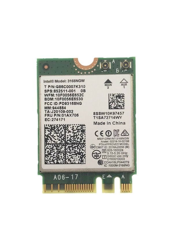 HP 245 G6 Uyumlu Wirless Kart İntel 3168ngw 852511-001 863934-855 01ax706