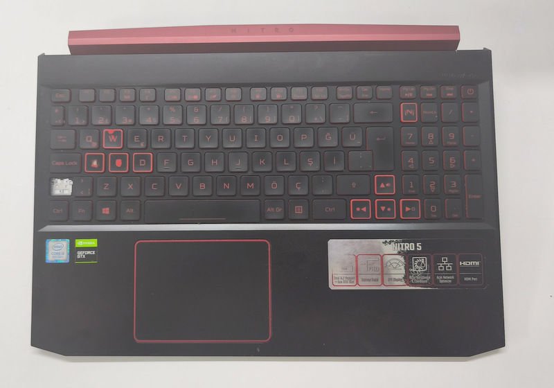 Acer Nitro AN514-54 Orijinal Klavye Üst Kasa Kasa Kusurlu