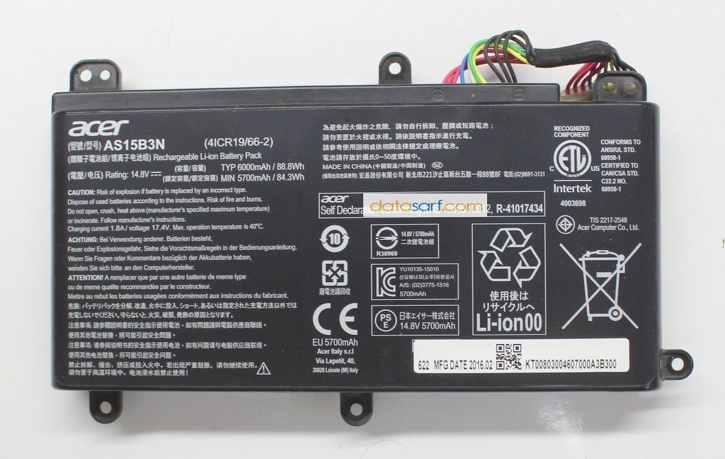 Acer Predator 15 G9-793 Orijinal Batarya Pil AS15B3N