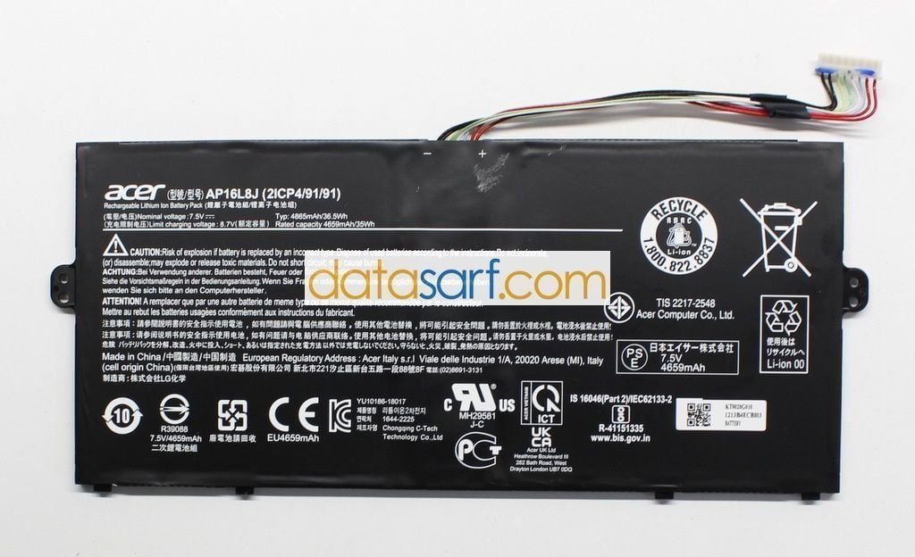 Acer TravelMate X5 Orijinal Batarya Pil AP16L8J AP16L5J