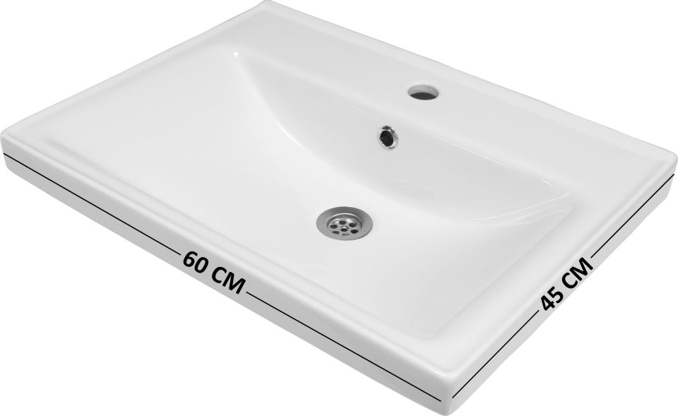 Karen Banyo Arya Banyo Dolabı Seti 60 Cm, Mat Antrasit, Lavabo Dahil, Lavabolu