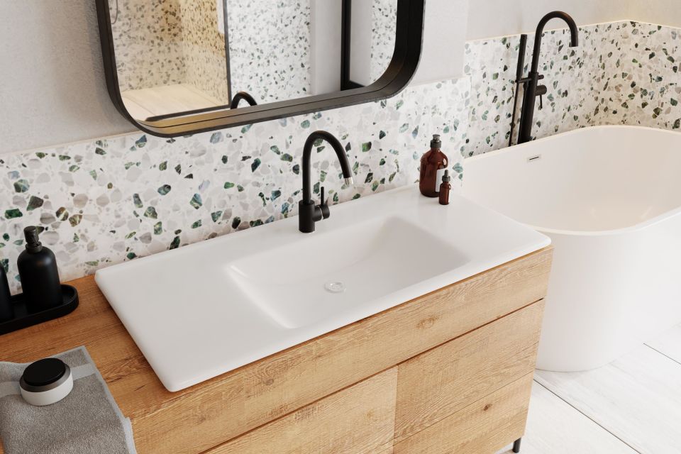 Karen Banyo Star 85 CM, Dolap Uyumlu Seramik Lavabo