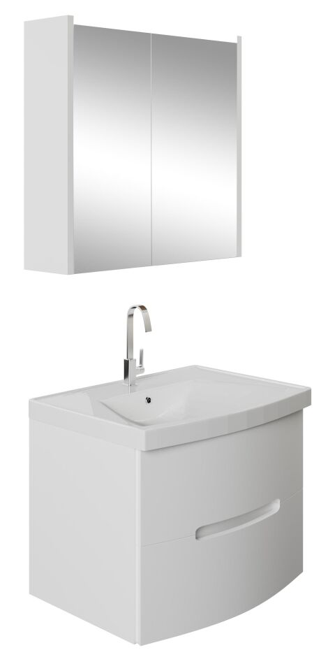 Karen Banyo ROYAL 70 Banyo Dolabı Set Beyaz, Lavabo Dahil