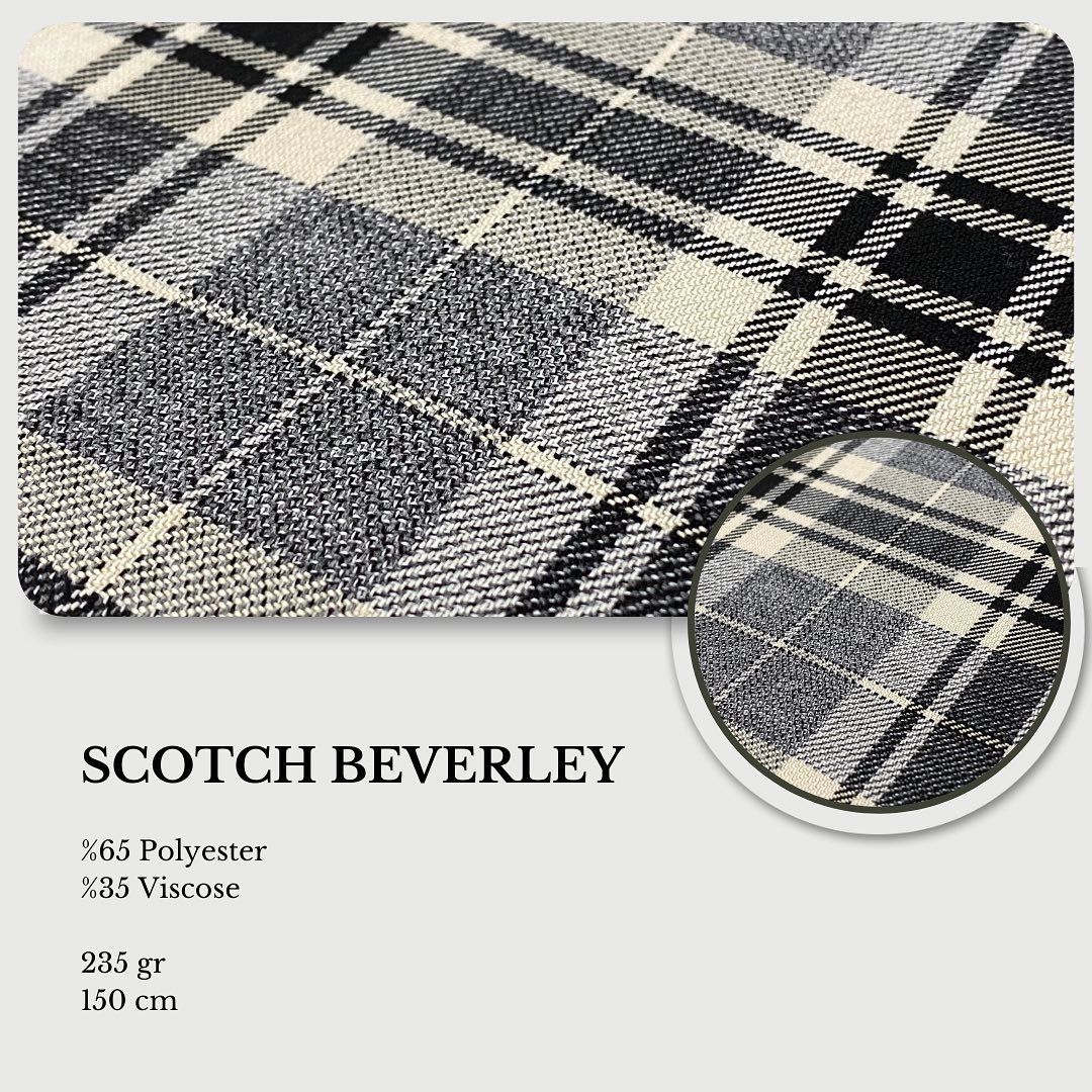 Scotch Beverley Ekose ( Polyester - Viskon )