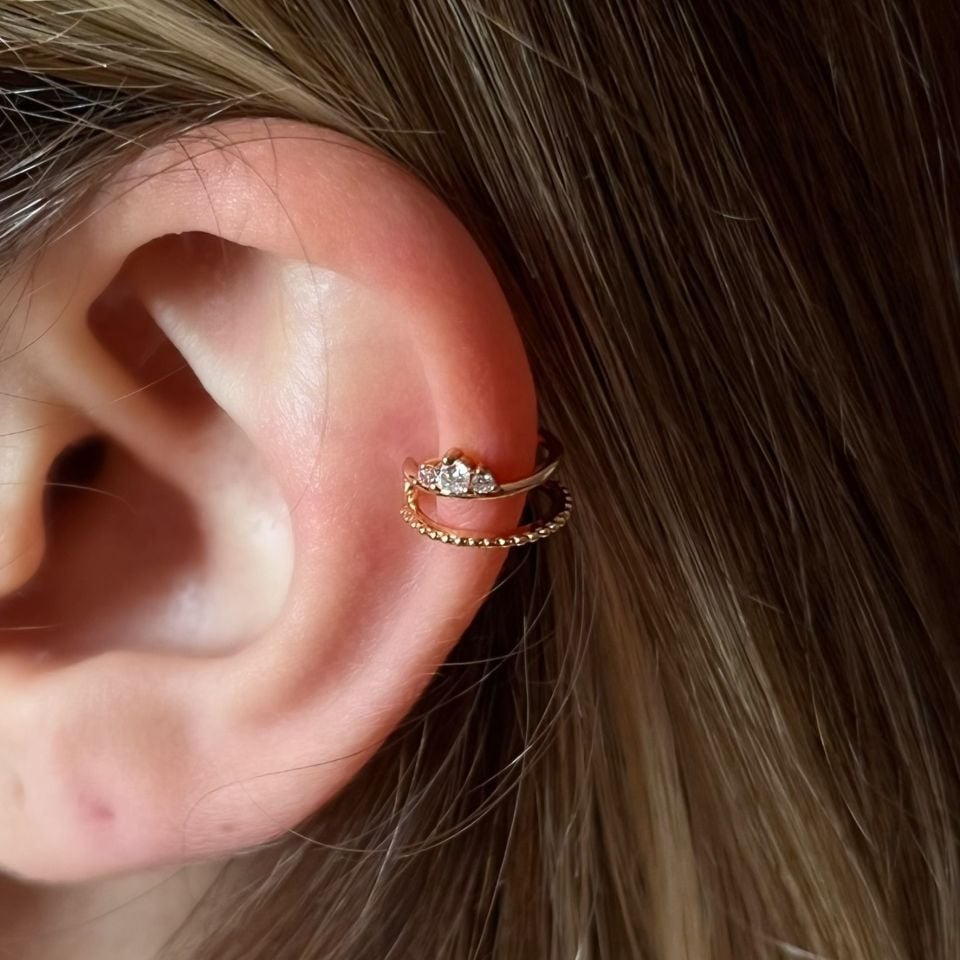 3’lü Taş Earcuff