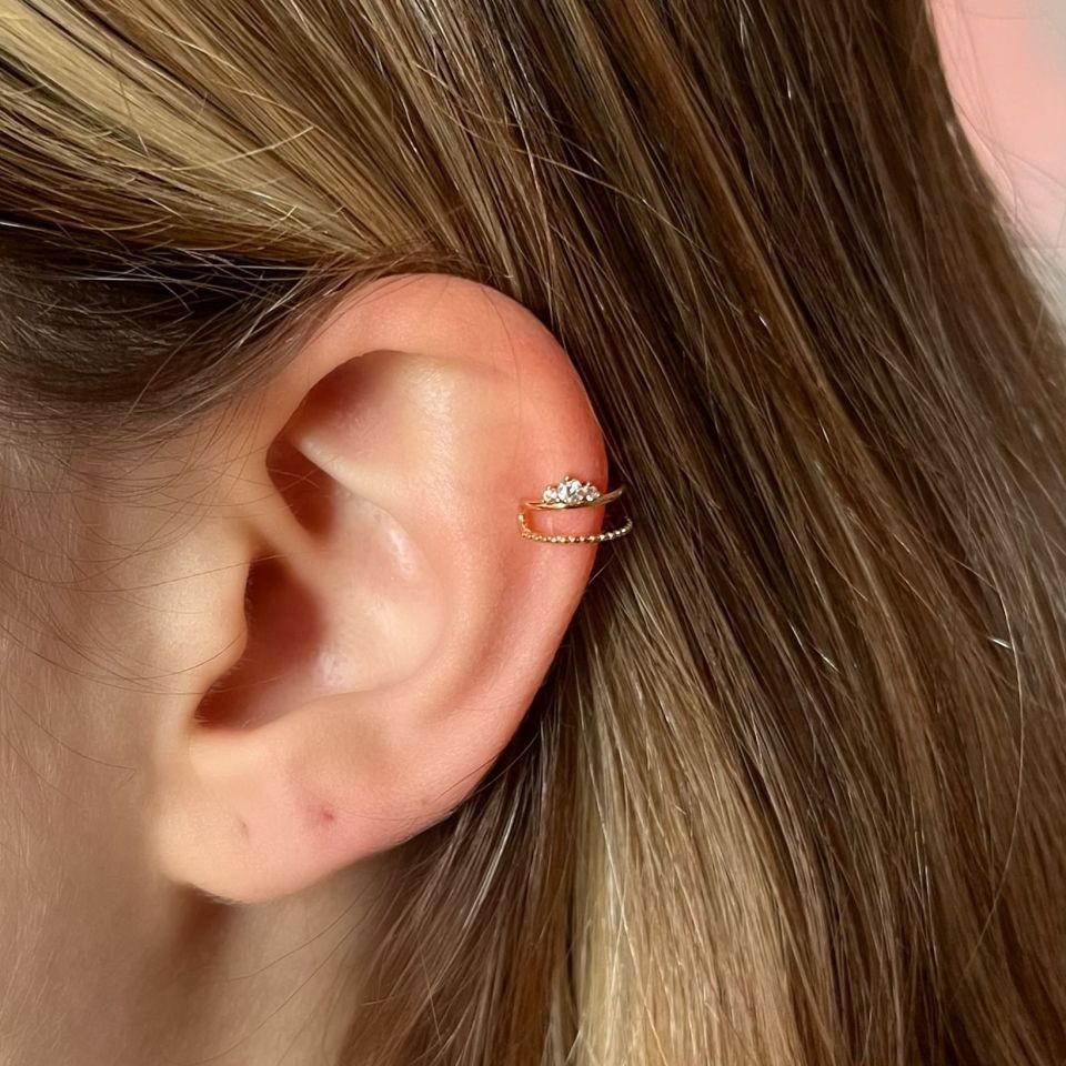 3’lü Taş Earcuff