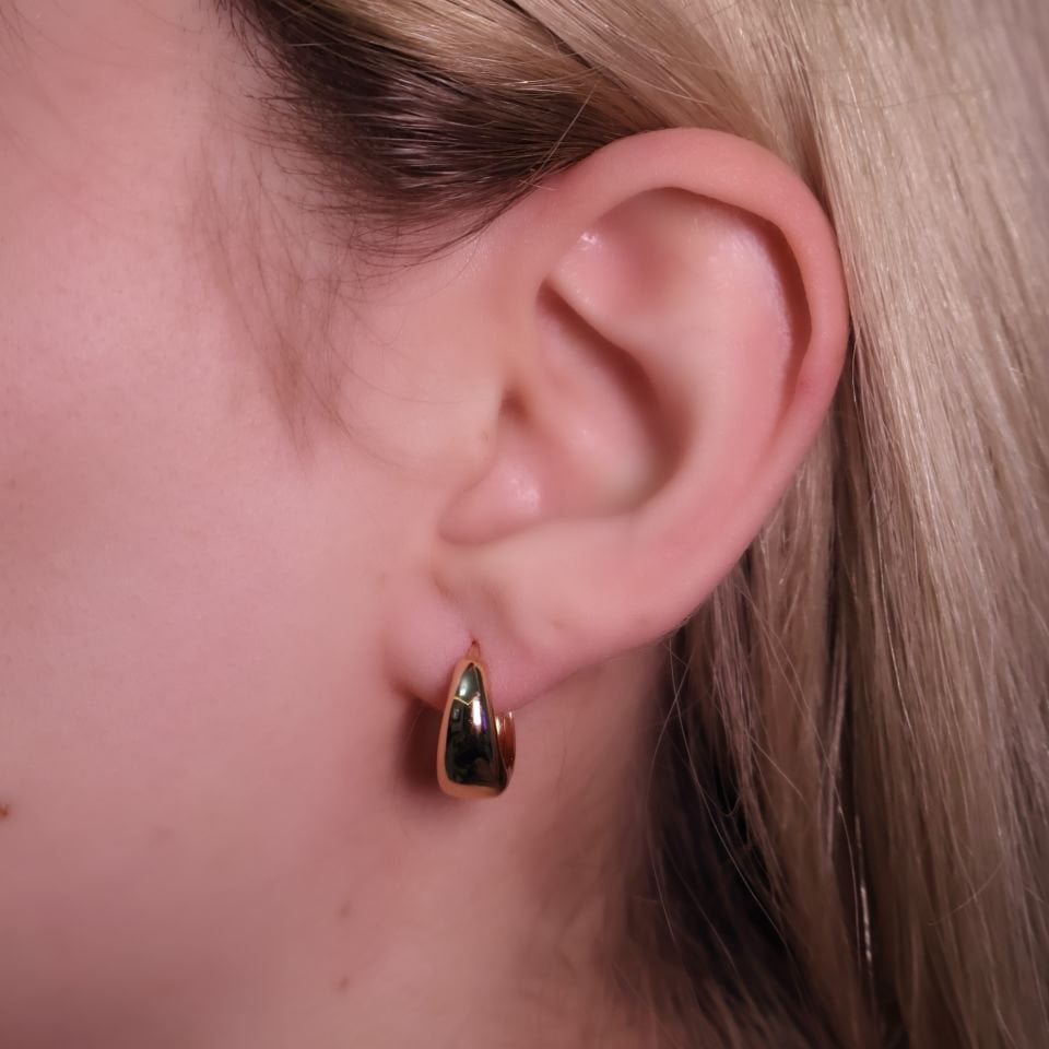 Klasik Modern Küpe-1 14K Gold