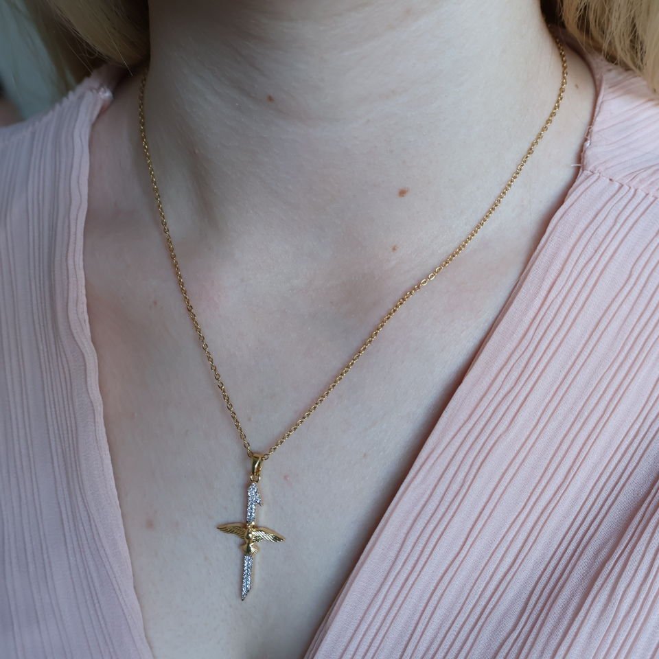 Volare Çelik Kolye Gold+Silver