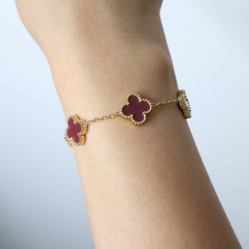 Van Cleef Çelik Bileklik L - Mürdüm