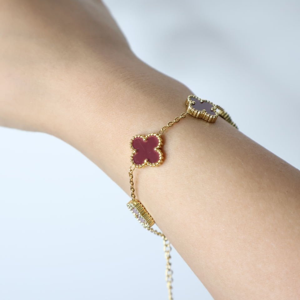 Van Cleef Çelik Bileklik L - Mürdüm