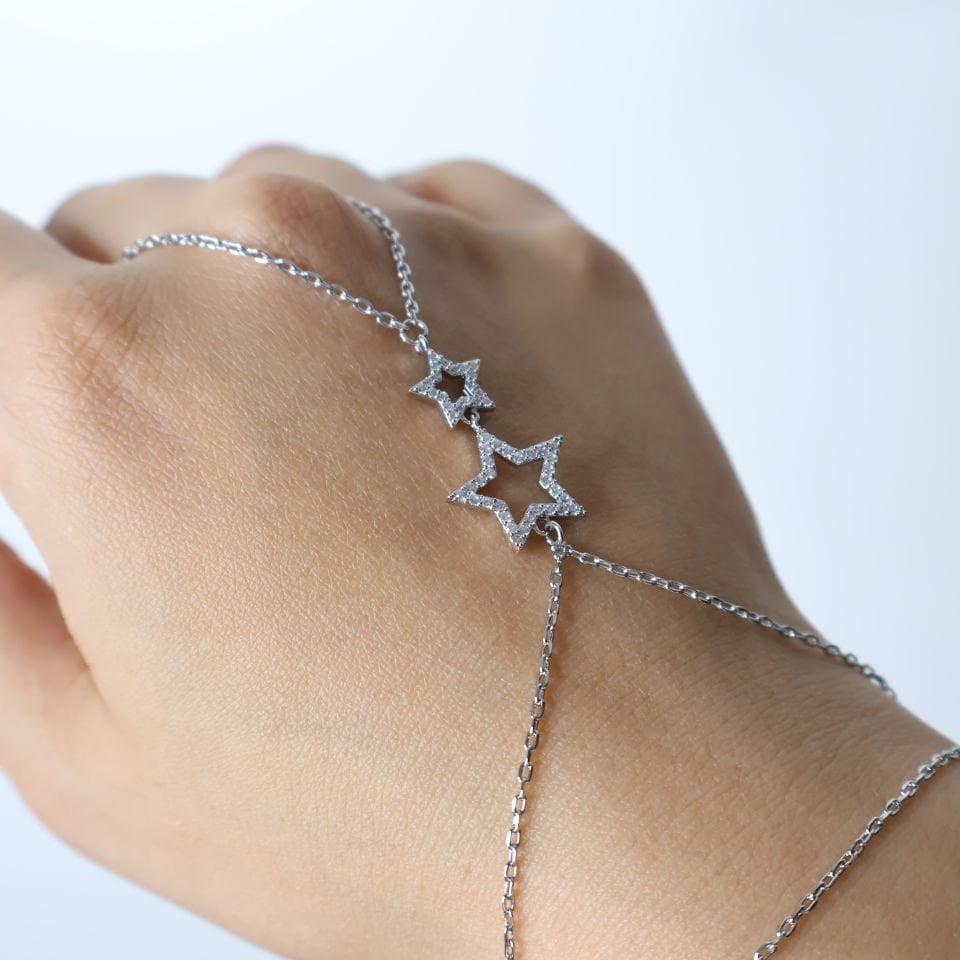 2'li Taşlı Yıldız Şahmeran Silver