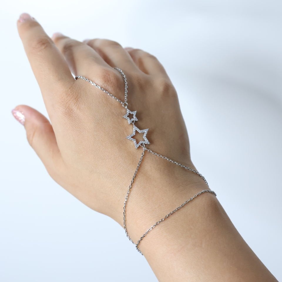 2'li Taşlı Yıldız Şahmeran Silver
