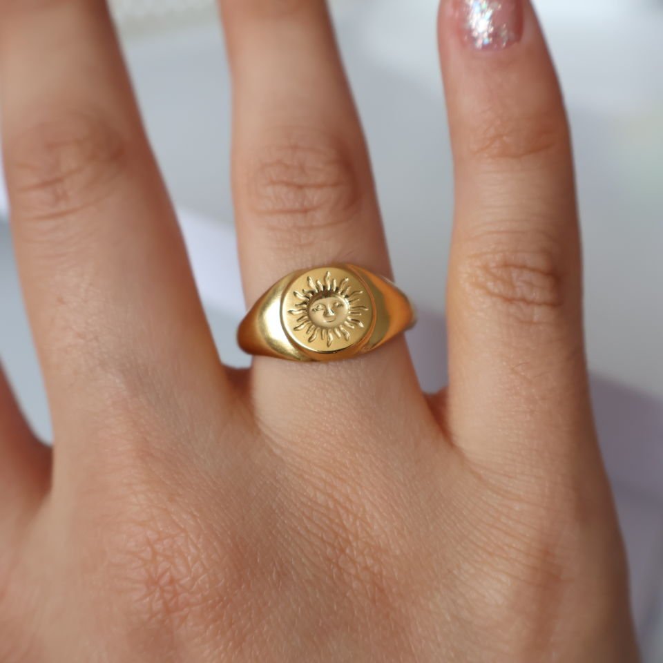 Castelle Çelik Yüzük Güneş - Gold