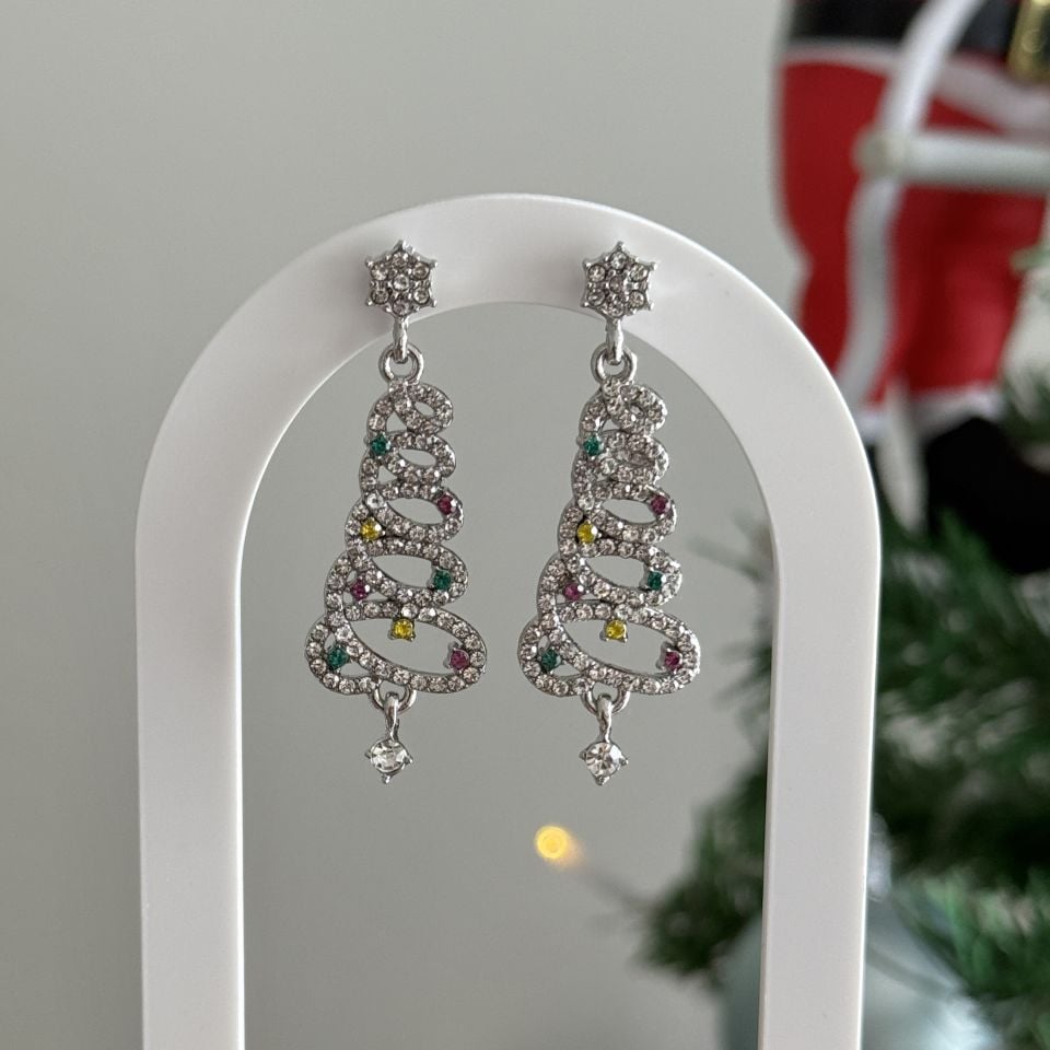 Yılbaşı Ağacı Küpe Model2 - Silver