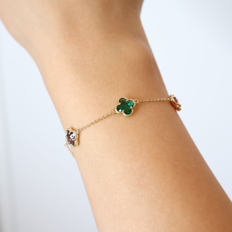 Van Cleef Taşlı Bileklik Gold