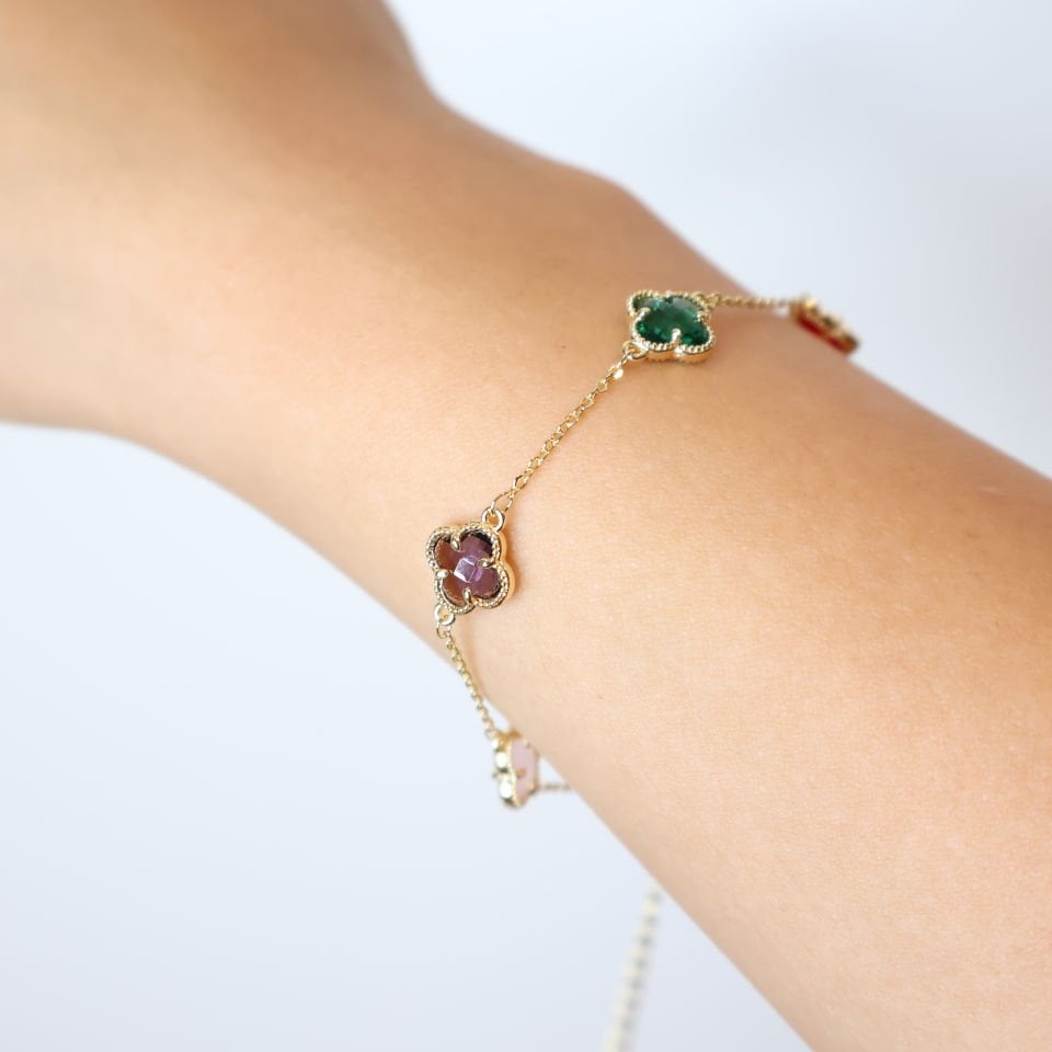 Van Cleef Taşlı Bileklik Gold