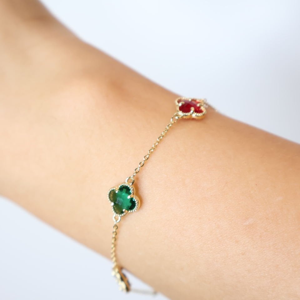 Van Cleef Taşlı Bileklik Gold