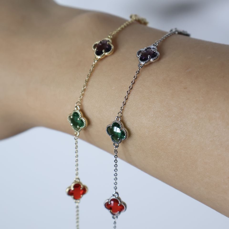 Van Cleef Taşlı Bileklik Gold