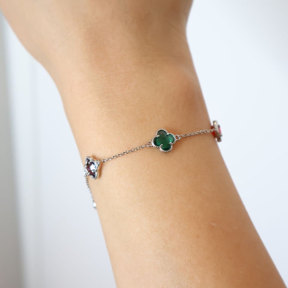Van Cleef Taşlı Bileklik Silver