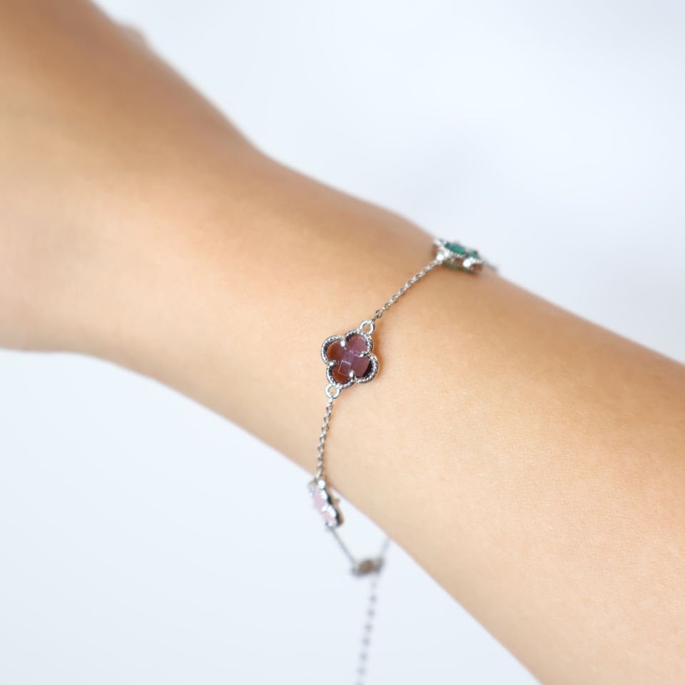 Van Cleef Taşlı Bileklik Silver