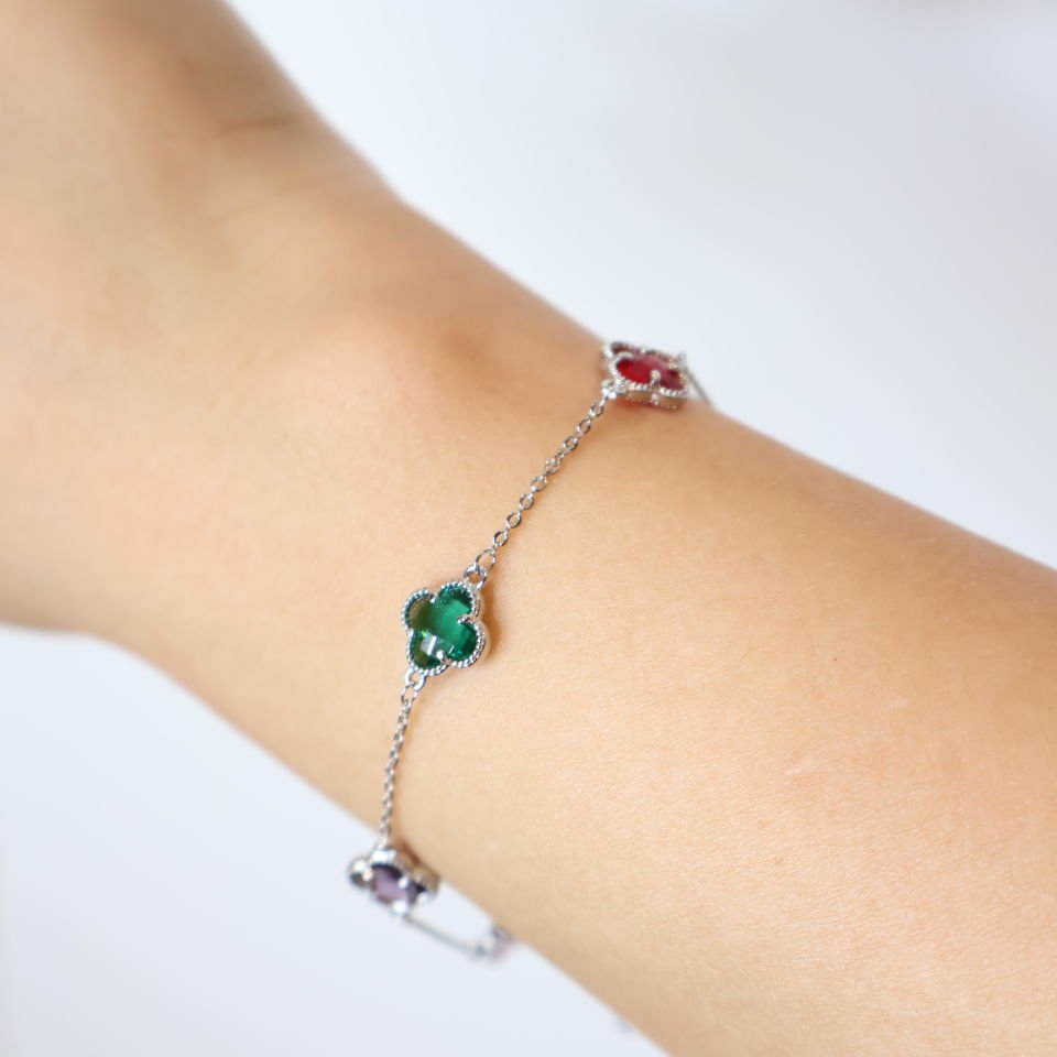 Van Cleef Taşlı Bileklik Silver