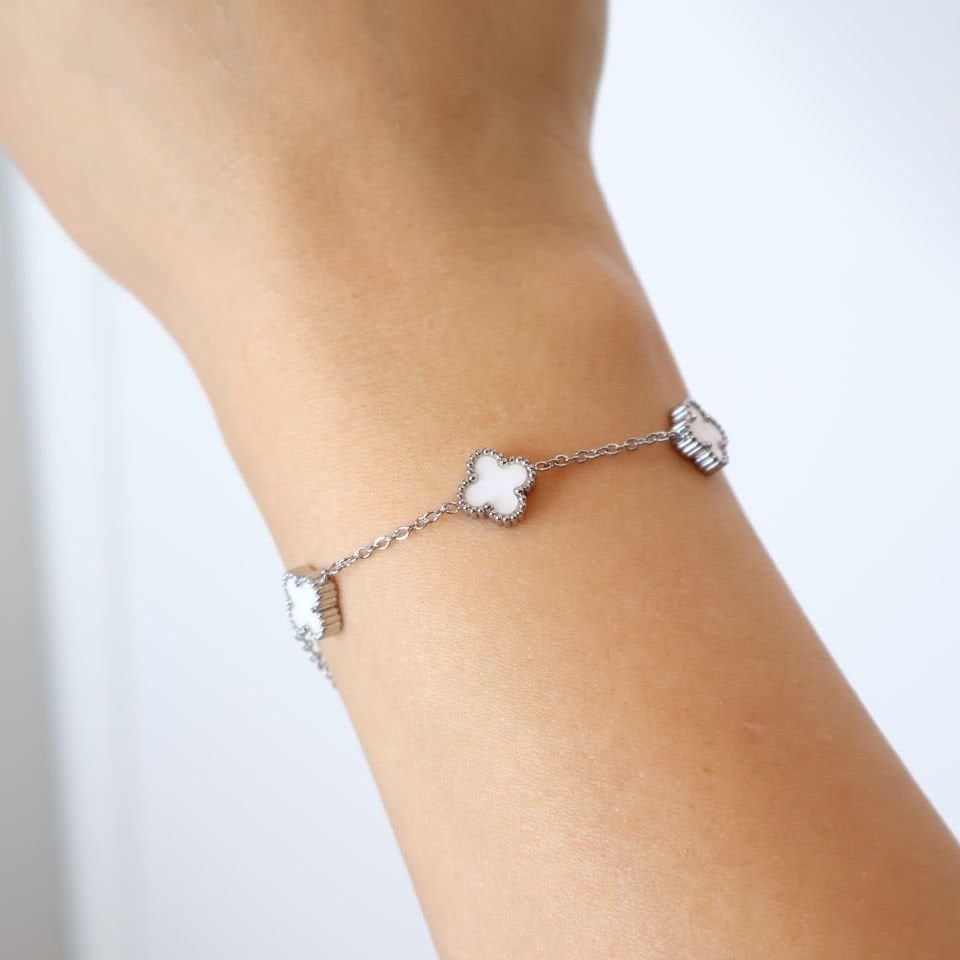Van Cleef Silver Çelik Bileklik