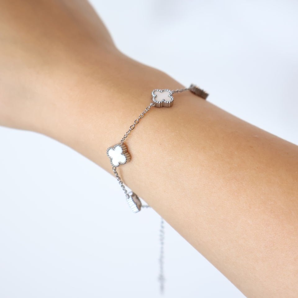 Van Cleef Silver Çelik Bileklik