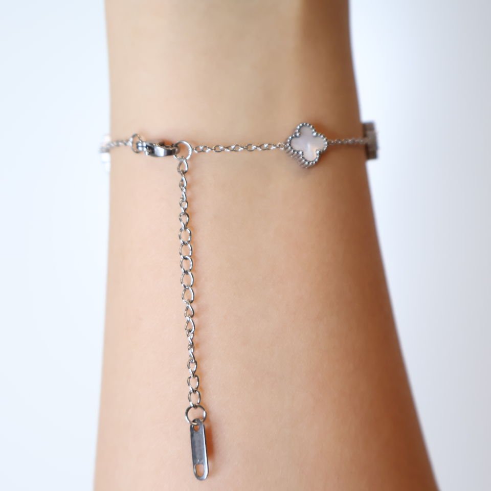 Van Cleef Silver Çelik Bileklik