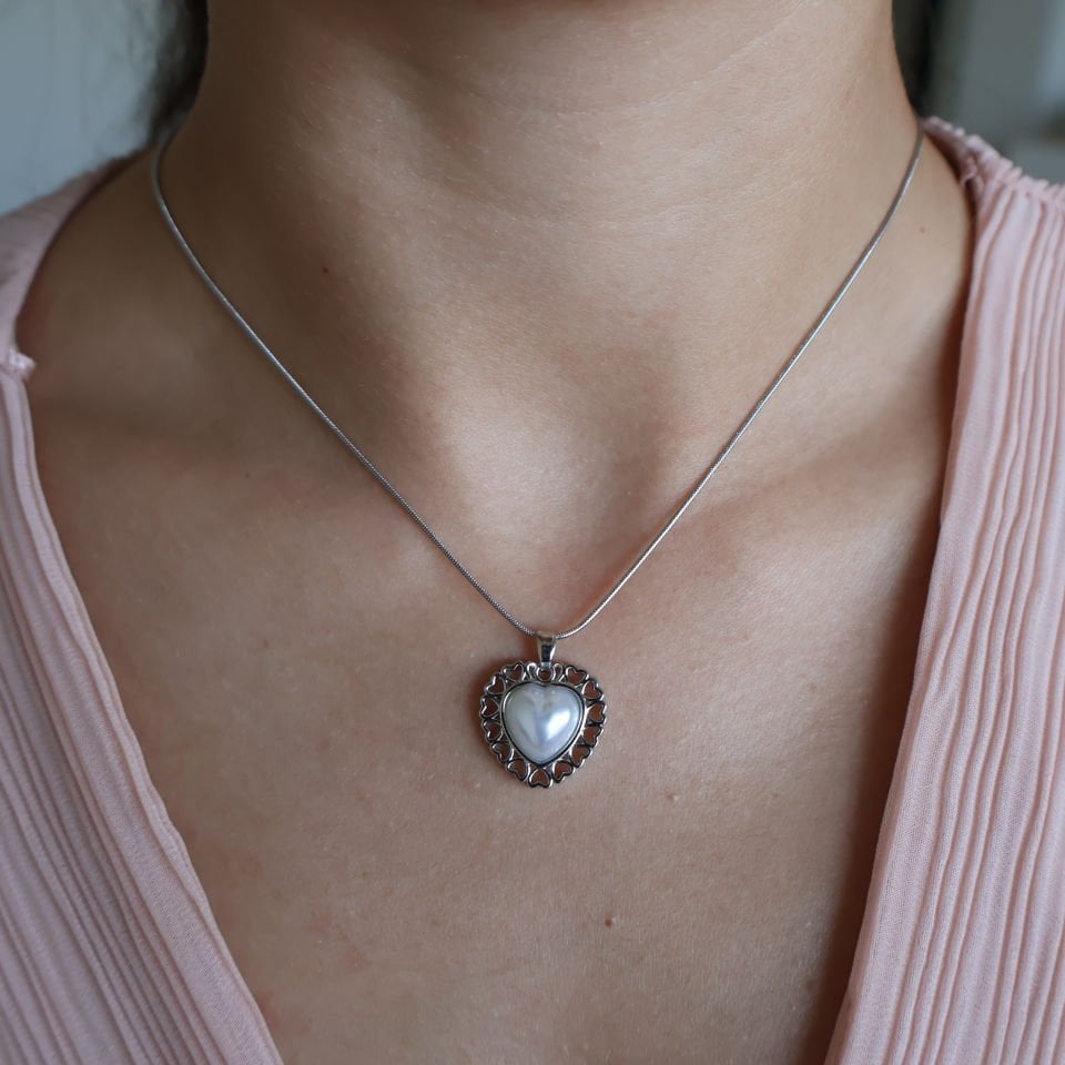 Many Hearts Çelik Kolye Silver