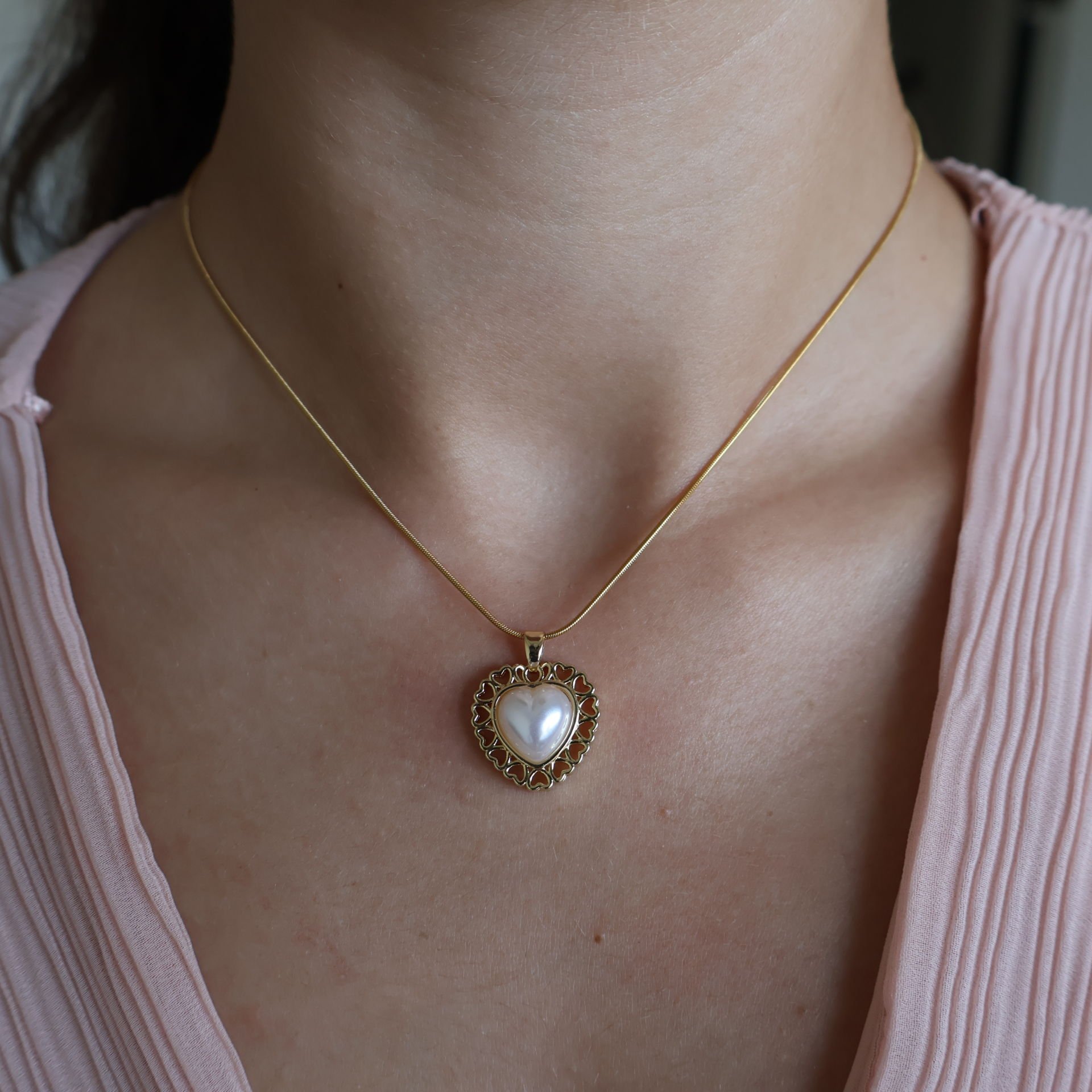 Many Hearts Çelik Kolye 18K Gold