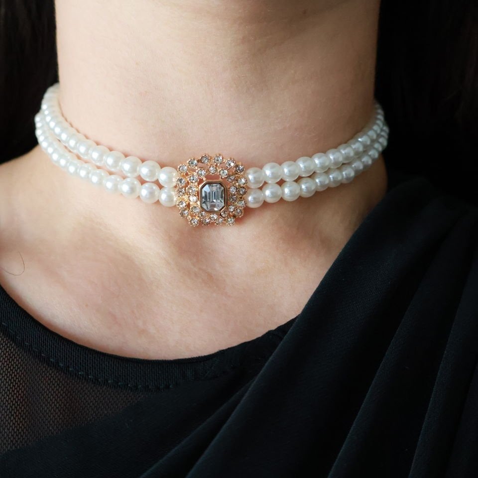 Vintage Choker Kolye TAŞLI