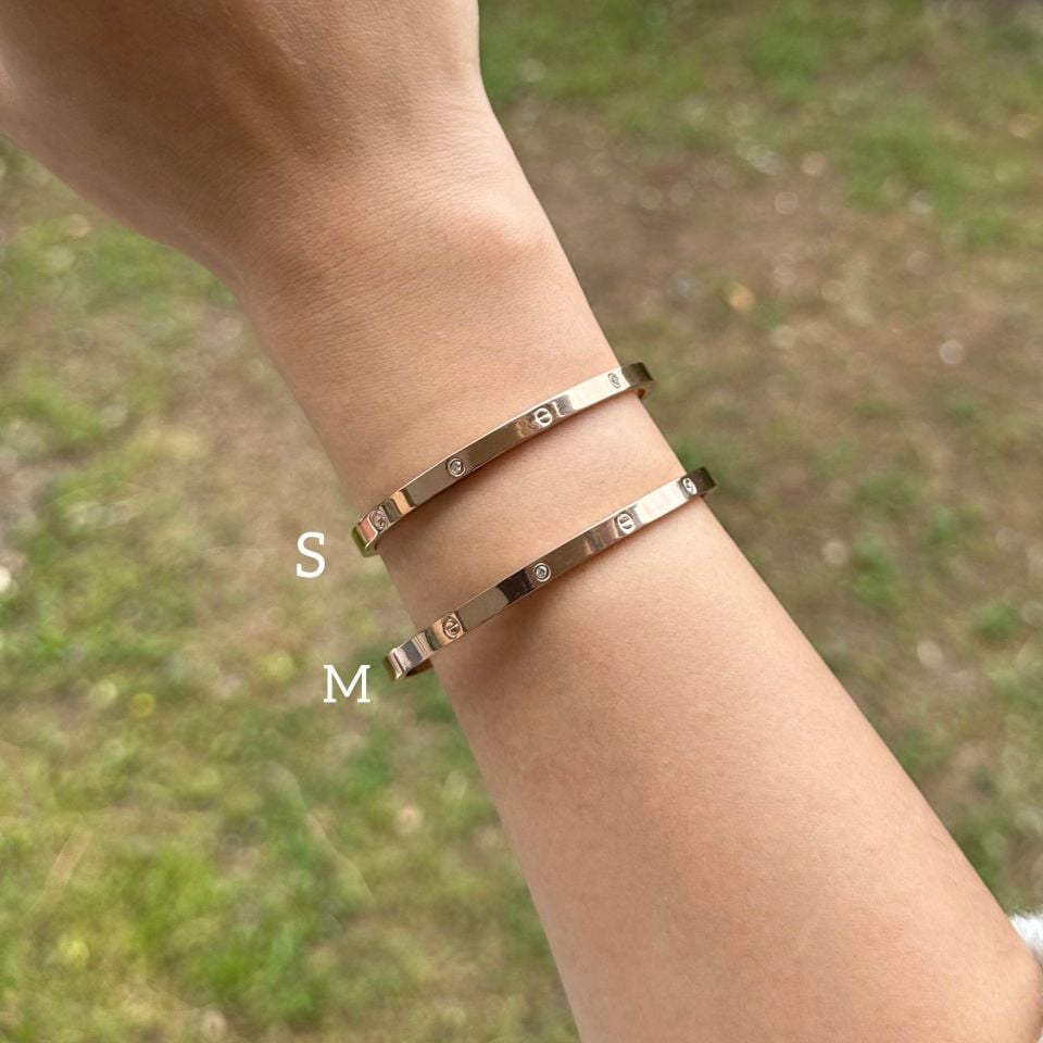 Taşlı İnce Cartier Kelepçe