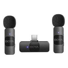 Boya BY-V20 Ultra Kompakt Osmo Action 2-3-4 İçin İkili Kablosuz Mikrofon (Type-C)