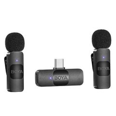 Boya BY-V20 Ultra Kompakt Osmo Action 2-3-4 İçin İkili Kablosuz Mikrofon (Type-C)