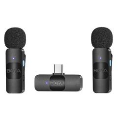 Boya BY-V20 Ultra Kompakt Osmo Action 2-3-4 İçin İkili Kablosuz Mikrofon (Type-C)